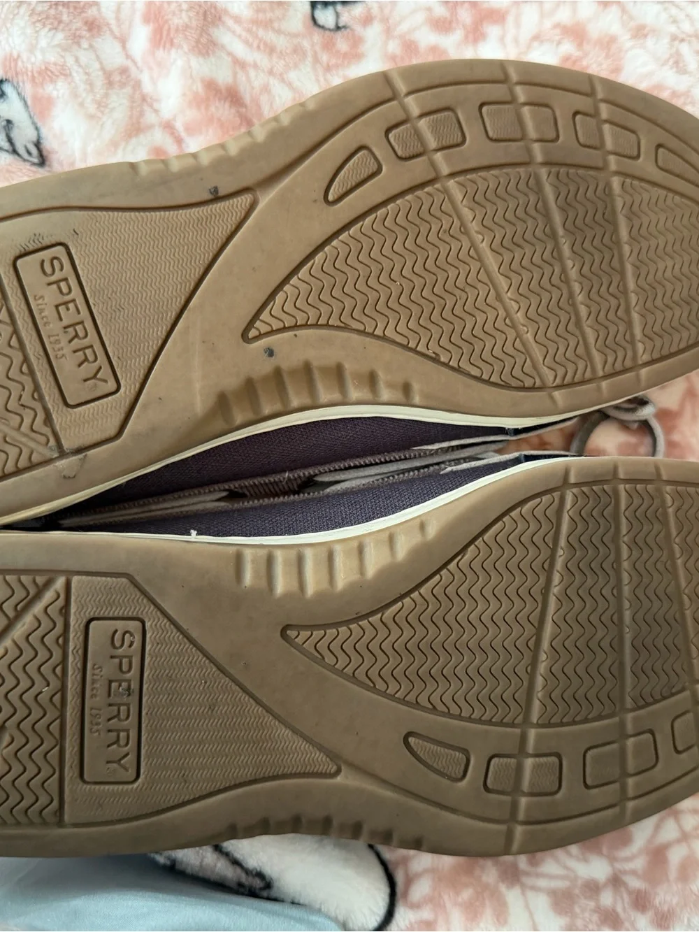 Sperry Navy Blue and Tan Two-Tone Boat Shoes